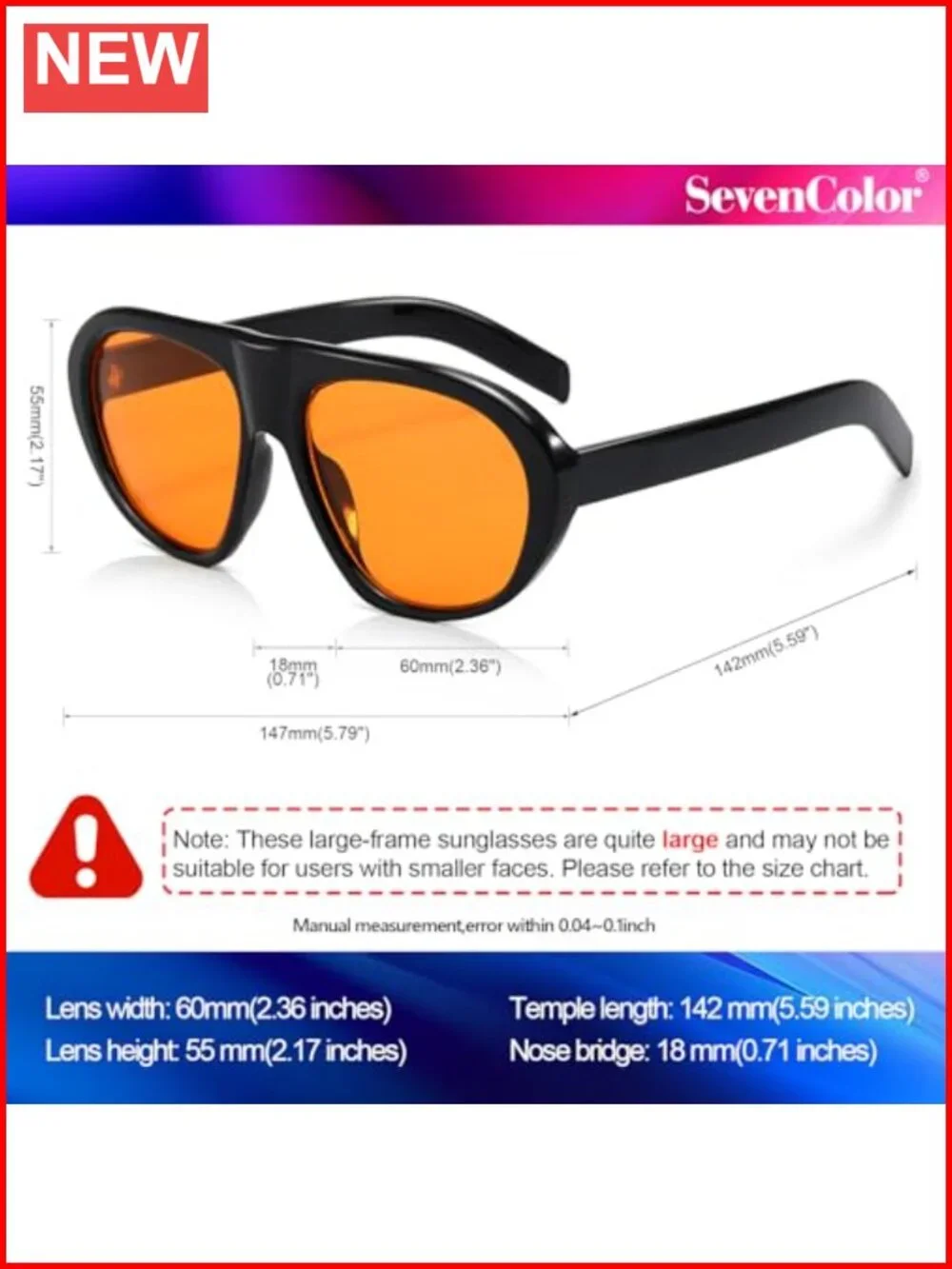 Oversized Retro Aviator Sunglasses for Women Men